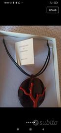 Collana con ciondolo corallo sardonico artigianale