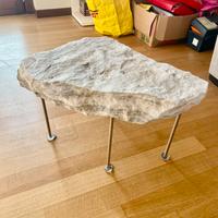 Tavolino monoblocco marmo Bianco Carrara