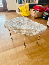 Tavolino monoblocco marmo Bianco Carrara