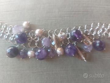 bracciale in pietra dura e perle