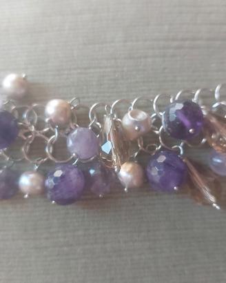 bracciale in pietra dura e perle