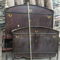 Letto antico in ferro dipinto