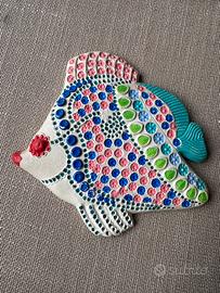 Decorazione murale ceramica vintage pesce tropical