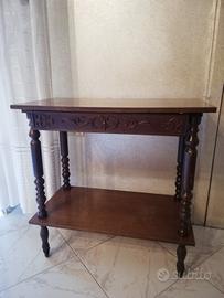 Carrello in legno porta TV con cassetto