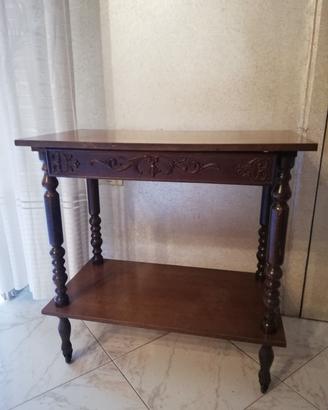 Carrello in legno porta TV con cassetto