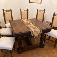 Tavolo impero con sei sedie