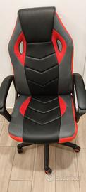 Sedia Con Braccioli Portata 130kg Rosso