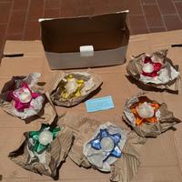 Porta candeline in vetro soffiato + una tonda omag