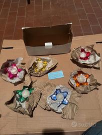 Porta candeline in vetro soffiato + una tonda omag