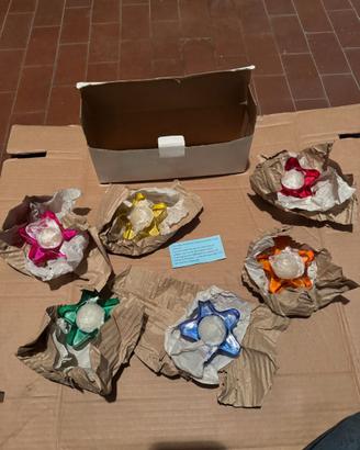 Porta candeline in vetro soffiato + una tonda omag