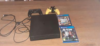 Ps4 slim nera+gta5+fc26+2controller