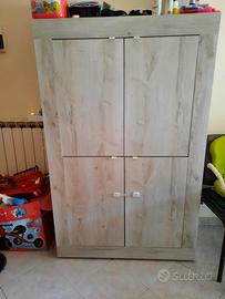 Madia 4 ante battenti effetto pino bianco