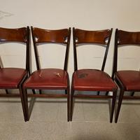 4 sedie vintage anni 60 legno laccato.