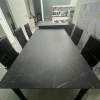 Tavolo moderno effetto marmo + 6 sedie abbinate