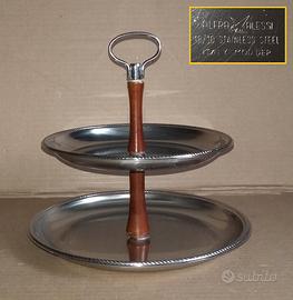 ALESSI - Alzata a 2 piatti sovrapposti in acciaio