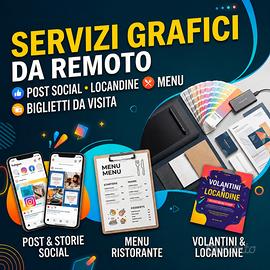 Grafico per social, volantini e menu