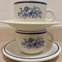 2 tazzoni con piatto ceramica bianca made in italy