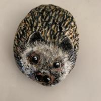 Sasso dipinto a mano: il riccio