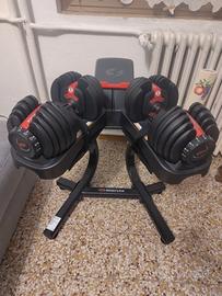 Bowflex 2x24kg + base manubri palestra