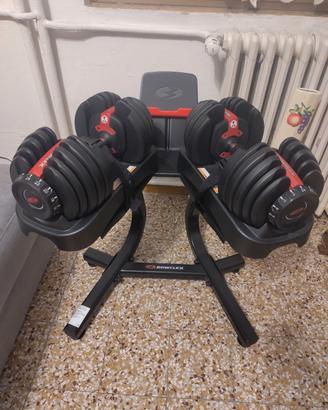 Bowflex 2x24kg + base manubri palestra