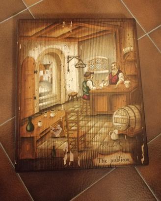 Quadro dipinto a mano in legno massiccio