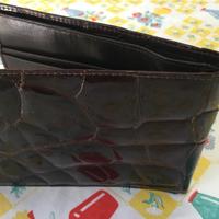 Portafoglio uomo vintage coccodrillo marrone