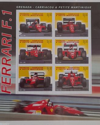 Francobolli Senna-Ferrari-Formula 1-ecc.