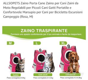 Zaino per cani