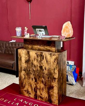 Banco reception / mobile cassa colore rovere fumo