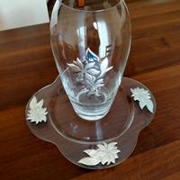 Set Piatto e Vaso Vetro e Argento