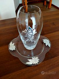 Set Piatto e Vaso Vetro e Argento