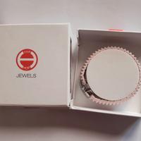 bracciale hip hop rosa e acciaio 