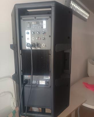 2 casse italia stage, 2 aste  più mixer, 2 canali 