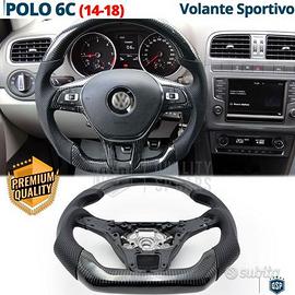 VOLANTE Sportivo Per VW Polo 6C Carbonio e Pelle