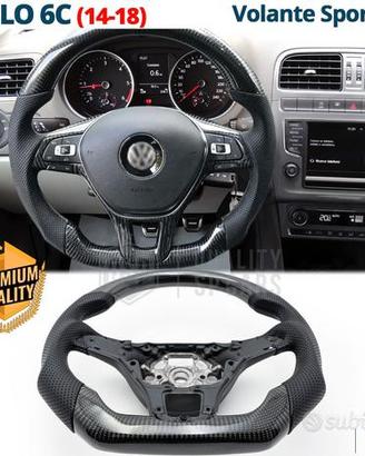 VOLANTE Sportivo Per VW Polo 6C Carbonio e Pelle