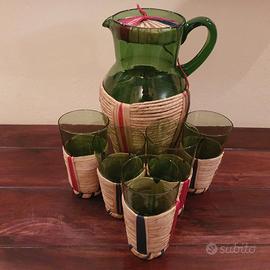 Set caraffa vintage da 2 litri con 5 bicchieri