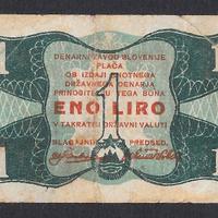 Cartamoneta partigiani 1 lira Slovenia 1944