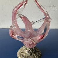 Scultura Portacaramelle Vintage in Vetro di Murano