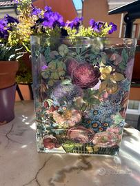 VASO VETRO FIORI -NUOVO