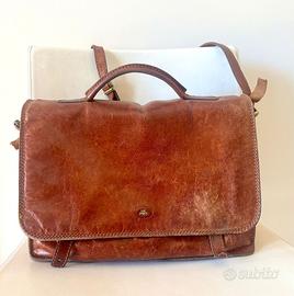 Cartella In Pelle VIAVERDI Made In Italy | 3 Soffietti, Per PC 15.6", Borsa Lavoro Elegante E Sicura