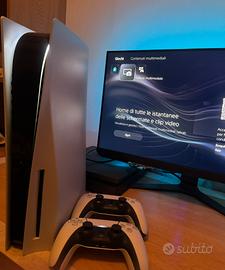 PS5 DISCO + 2 CONTROLLER+ 1 GIOCO+ ACCESSORI