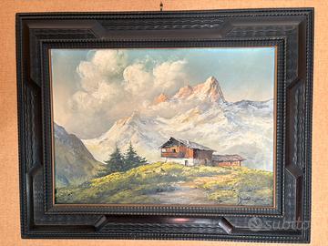 Grande Olio su Tela Alpino Metà ‘900 - C. Coeva