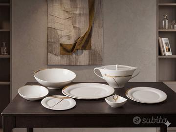 Servizio Piatti ROYAL BONE CHINA "Gold Stroke"