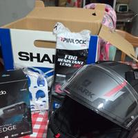 CASCO SHARK MODULARE CON INTERPHONE CARDO