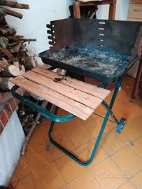 grill chiudibile portatile con ruote 