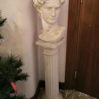 Busto Davide Michelangelo in gesso su colonna 1990
