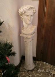 Busto Davide Michelangelo in gesso su colonna 1990