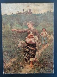 Quadro Stampa La pastorella Francesco Michetti