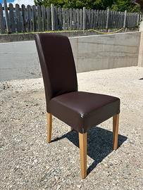 Sedie da interno marroni similpelle e legno (n.30)