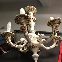 Lampadario a 5 bracci in ceramica di Bassano